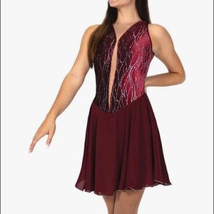 Wine Red Ice Dance + Figure Skating Dress!